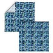 Abstract Art Blue and Green Plaid