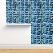 Abstract Art Blue and Green Plaid