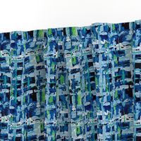 Abstract Art Blue and Green Plaid