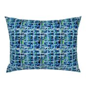 Abstract Art Blue and Green Plaid