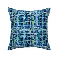 Abstract Art Blue and Green Plaid