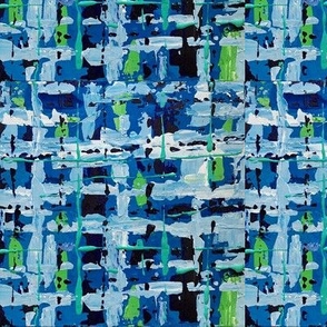 Abstract Art Blue and Green Plaid
