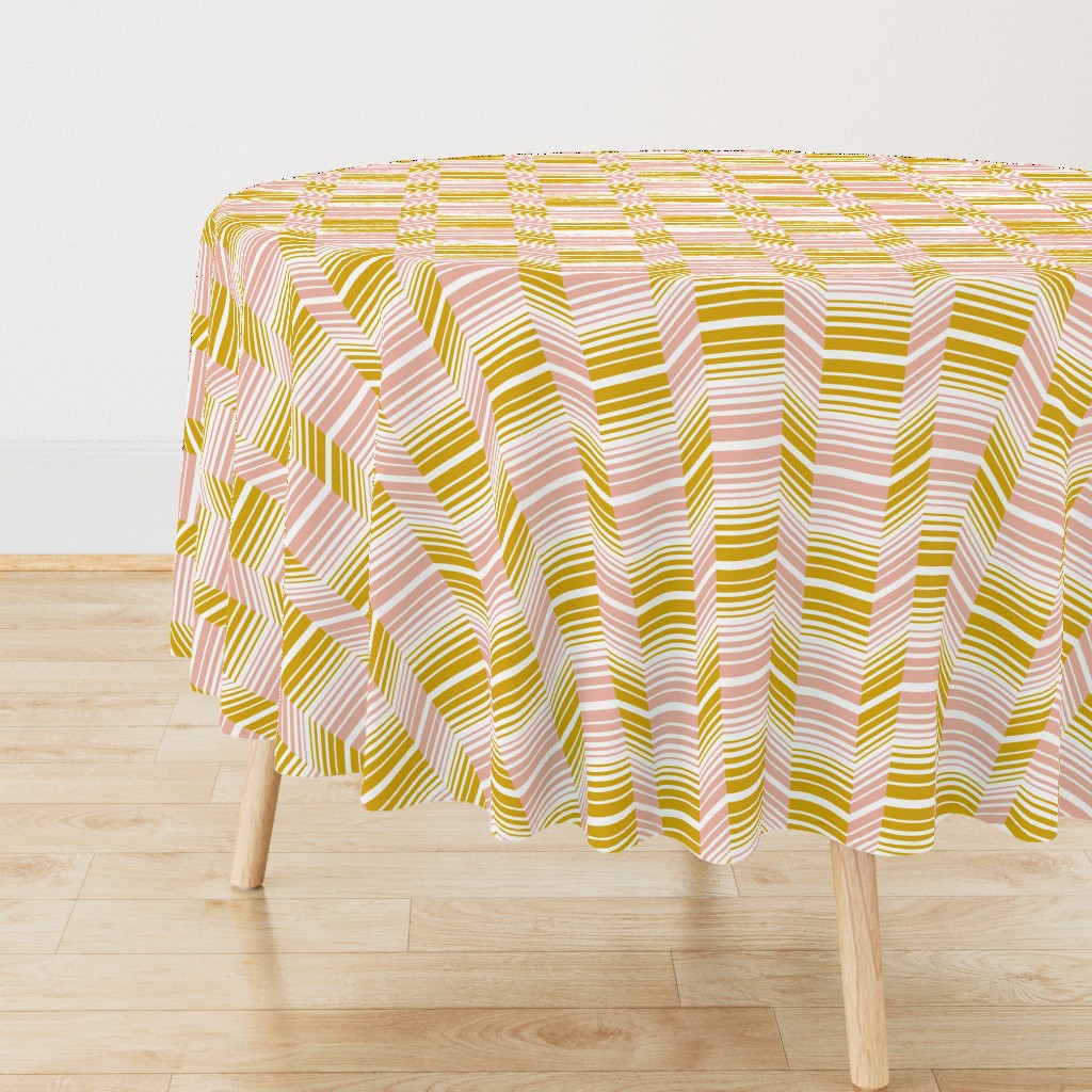 Delineate - Blush Mustard Bauhaus Geometric