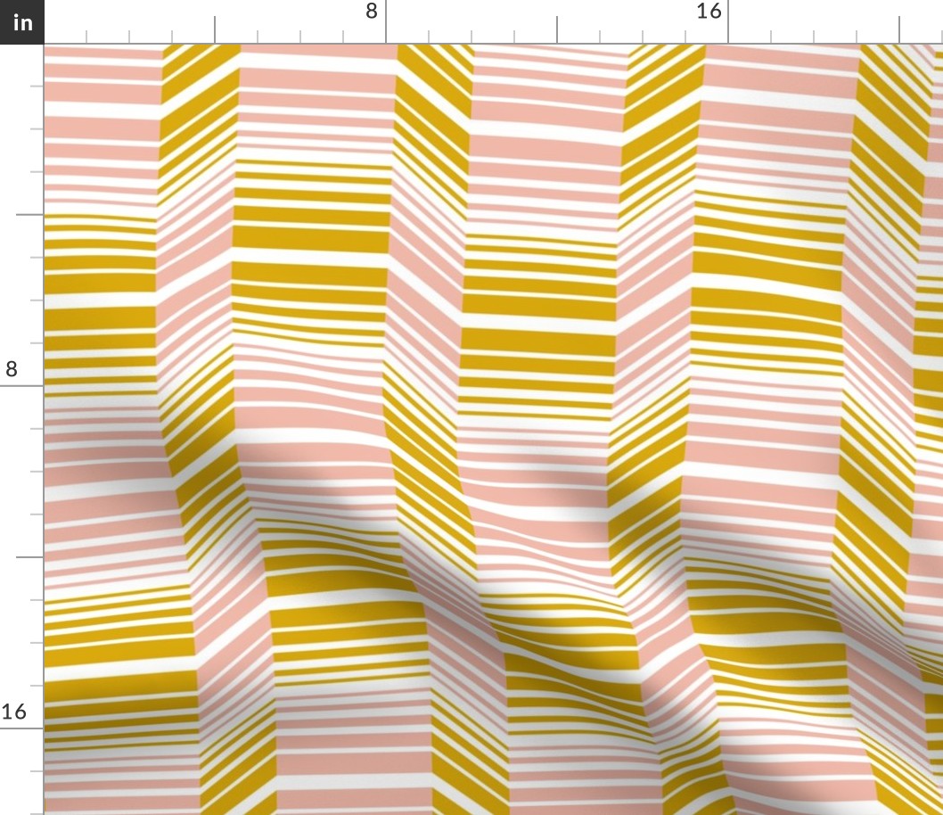 Delineate - Blush Mustard Bauhaus Geometric