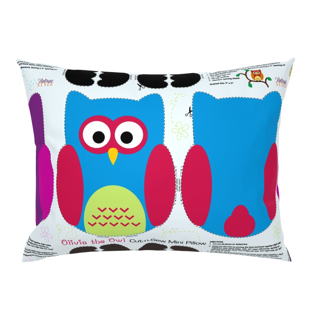 Olivia the Owl Cut and Sew Pillow Purple