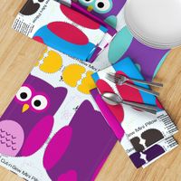 Olivia the Owl Cut and Sew Pillow Purple