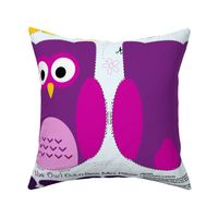 Olivia the Owl Cut and Sew Pillow Purple