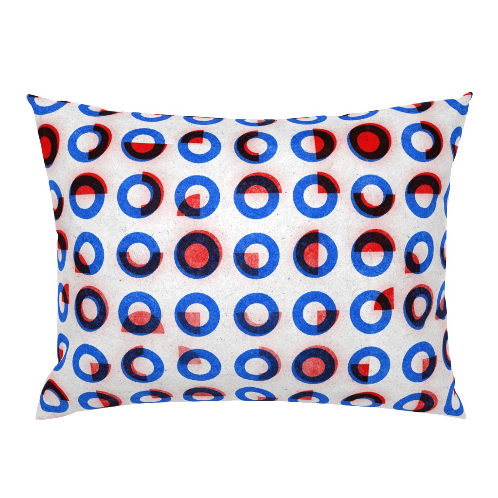 bauhaus print red blue rings