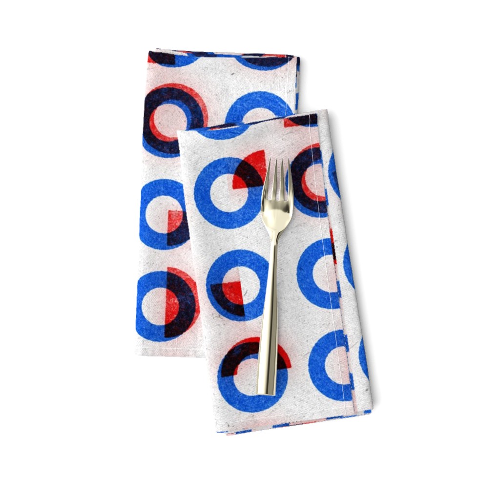 bauhaus print red blue rings