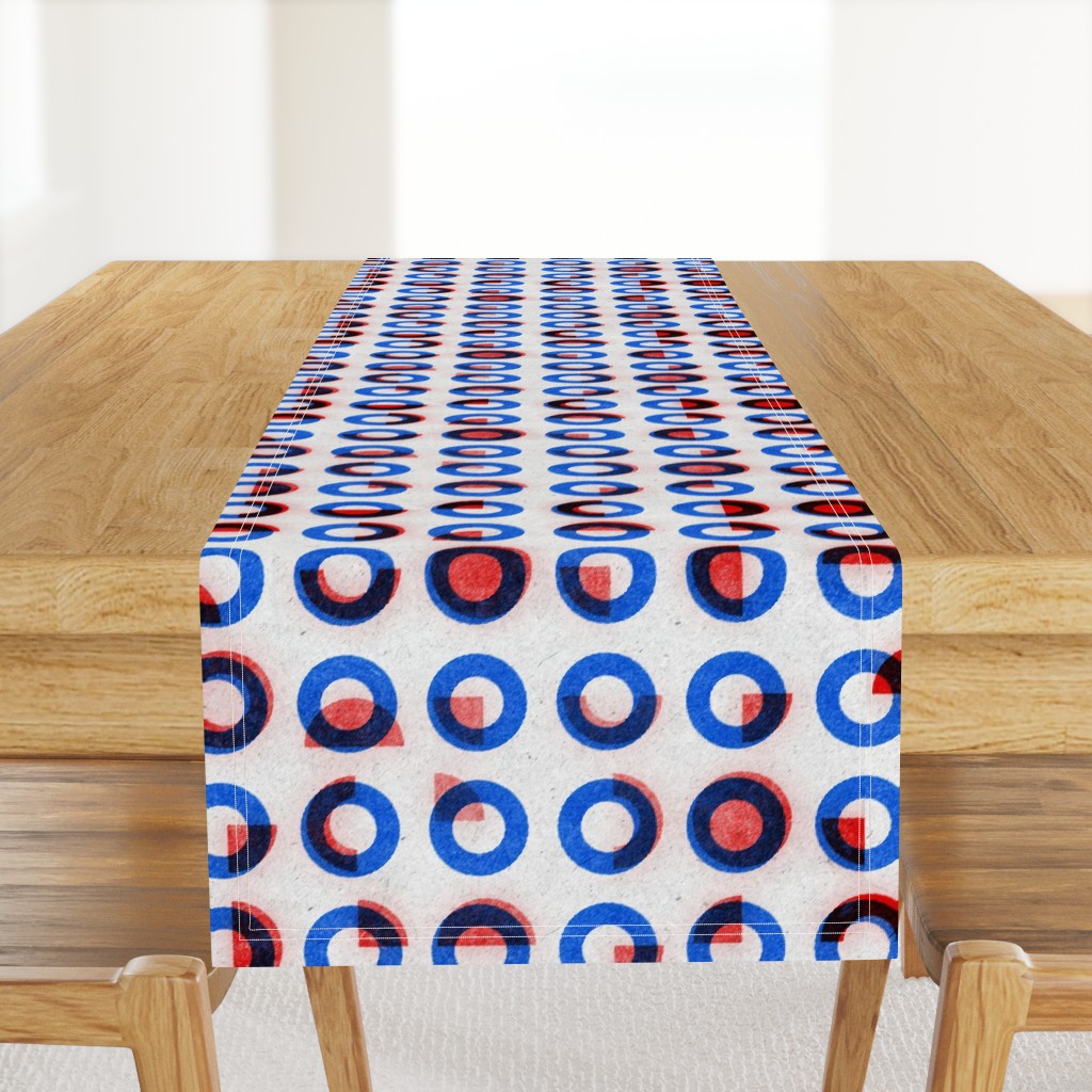 bauhaus print red blue rings