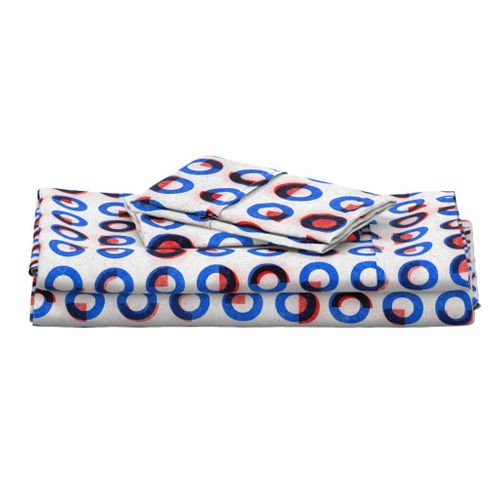 bauhaus print red blue rings