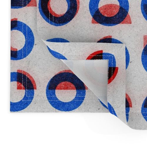 bauhaus print red blue rings