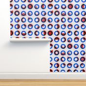 bauhaus print red blue rings