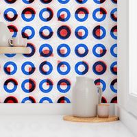 bauhaus print red blue rings