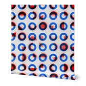 bauhaus print red blue rings