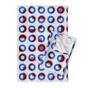 bauhaus print red blue rings