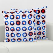 bauhaus print red blue rings