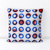 bauhaus print red blue rings