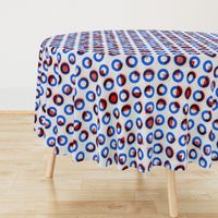 bauhaus print red blue rings