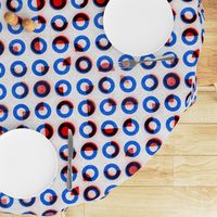 bauhaus print red blue rings