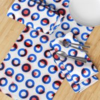 bauhaus print red blue rings