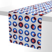 bauhaus print red blue rings