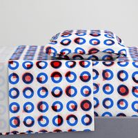 bauhaus print red blue rings