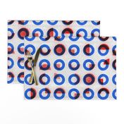 bauhaus print red blue rings