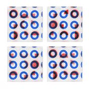 bauhaus print red blue rings