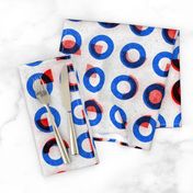 bauhaus print red blue rings