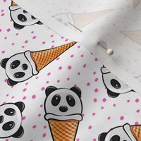 panda icecream cones - pink dots