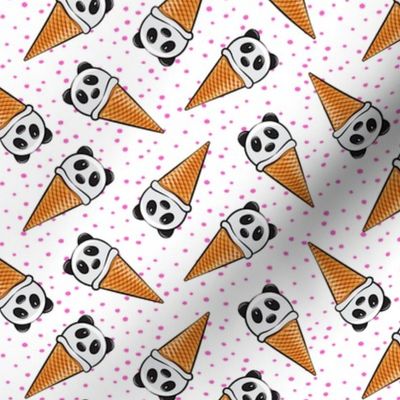 panda icecream cones - pink dots