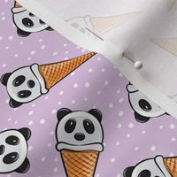 panda icecream cones - purple with dots