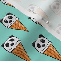panda icecream cones on mint