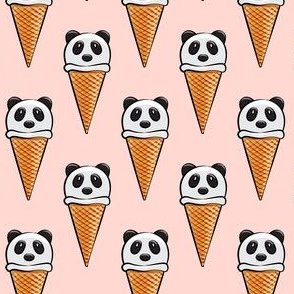 panda icecream cones on pink