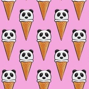 panda icecream cones on bright pink