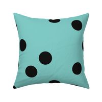 Turquoise and Black Large Polka Dot Geometric 