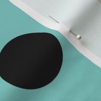 Turquoise and Black Large Polka Dot Geometric 