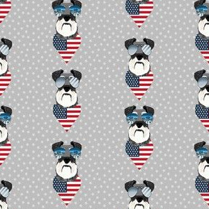 schnauzer sunglasses usa july 4th patriotic dog fabric grey