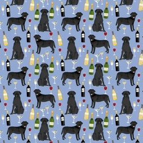 black lab (small scale) wine cocktails fabric dog lover purple