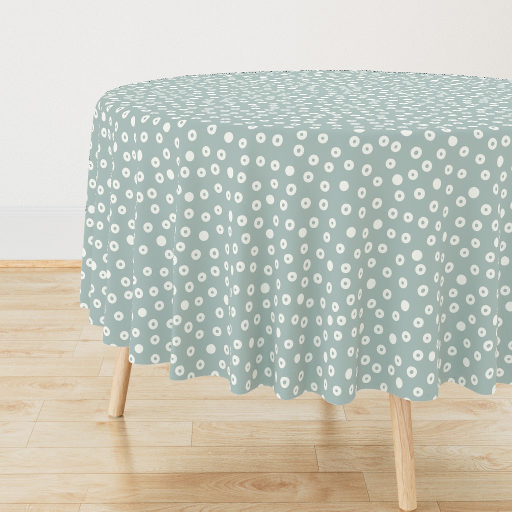 Cream Dots On Teal (Medium)