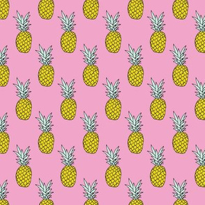 Hot summer pineapple pink tropical summer fruit trend small