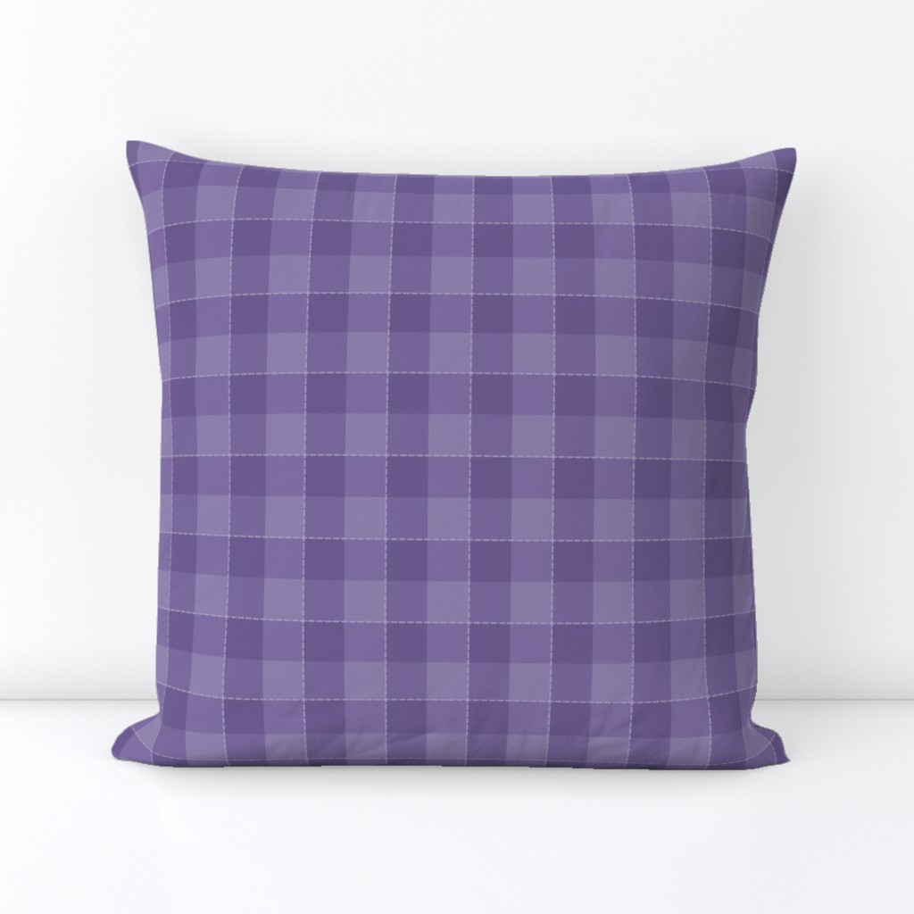 Checks N Stitches: Small Violet Purple Check, Checkered Pattern