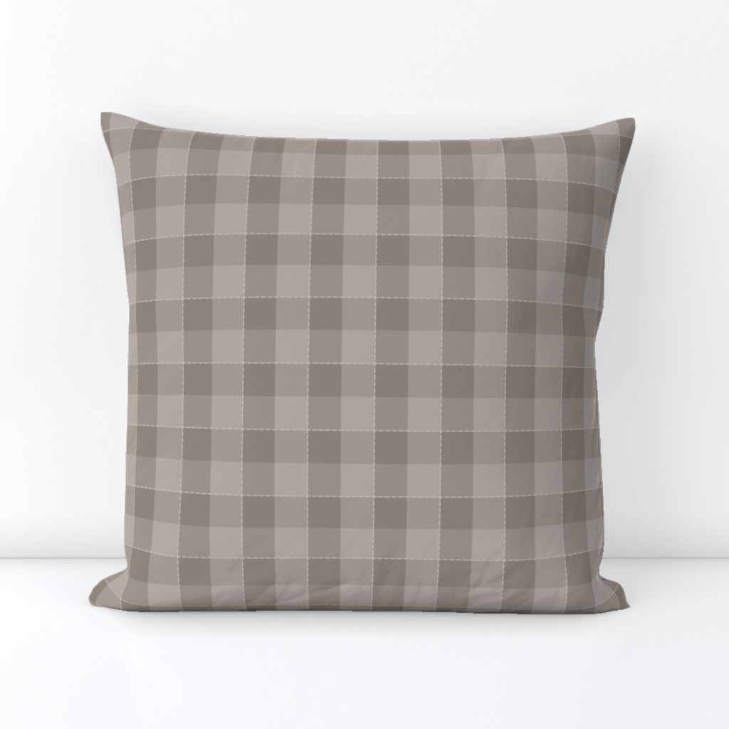 Checks N Stitches: Warm Gray Check, Small Checkered Pattern