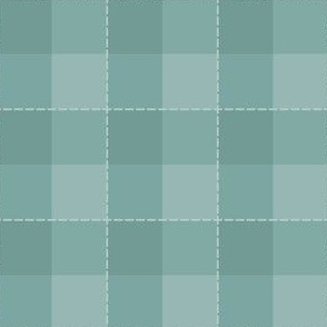 Checks N Stitches: Small Watery Blue Check, Blue Green Check Pattern