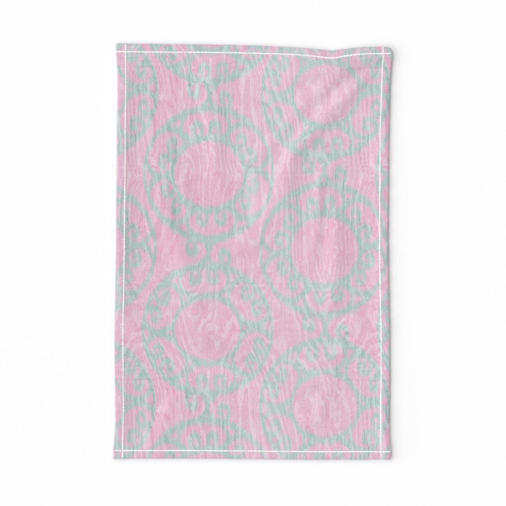 Scrolled Ringed Ikat Cherry Blossom Glacier