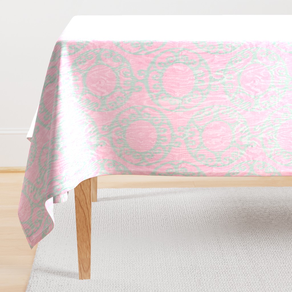 Scrolled Ringed Ikat Cherry Blossom Glacier