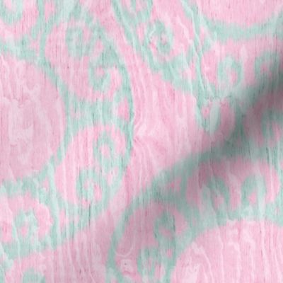 Scrolled Ringed Ikat Cherry Blossom Glacier