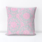 Scrolled Ringed Ikat Cherry Blossom Glacier