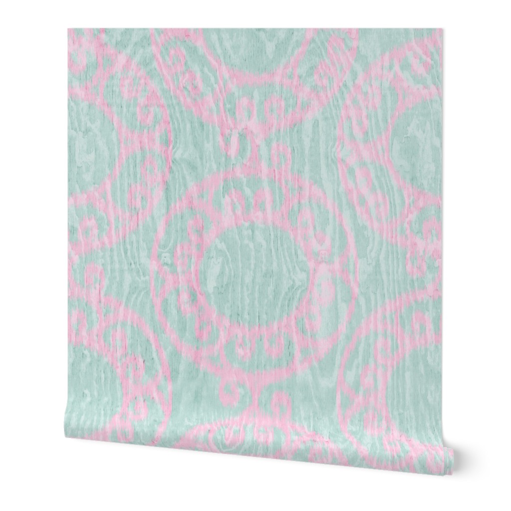Scrolled Ringed Ikat Glacier Cherry Blossom